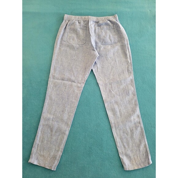 Lilly Pulitzer Taron Mid Rise Linen Pants Womens L Blue Drawstring Beach - Picture 10 of 11